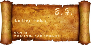 Barthy Hedda névjegykártya